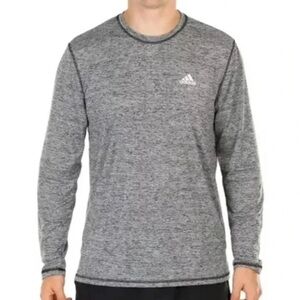 Adidas Golf Men S Black Heather Athletic Crew Neck Long Sleeve Tech Tee NWT